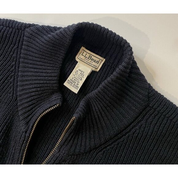 Vtg LL Bean Mens Thick Ribbed Cardigan Size XL Full Zip 90s Grunge Alternative‎ - Picture 3 of 11